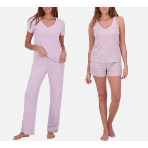 Live2Lounge Women’s 4‑Pc Pointelle Lounge Set Purple Size Extra Small NWT